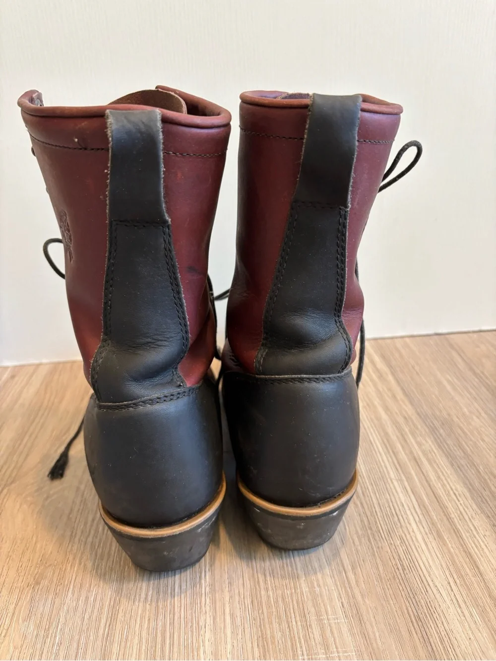 CHIPPEWA BOOT Packer Logger  Work Boots Tone Red Black Leather Men’s Size 8.5